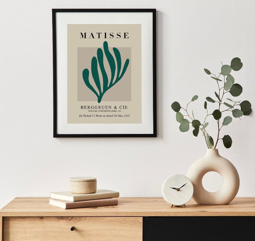 Matisse Print | Set of 3 Matisse Prints | Exhibition Vintage Line Art Poster | Exhibition print | green artwork | Matisse the cut outs