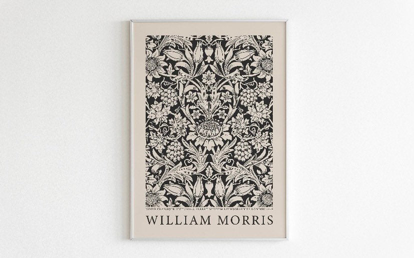 William Morris Set of 2 Prints | William Morris Set Print | Monochrome Gallery Wall Set Of 2 | Exhibition Set of 2 Prints