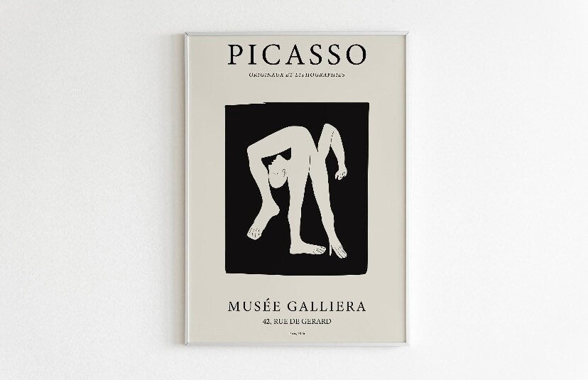 Picasso Set of 2 prints | Picasso Acrobat | Picasso Kiss Poster | Picasso Poster | Mid Century Art