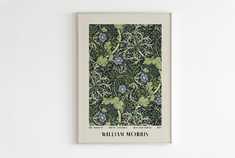 William Morris Print | Victoria and Albert Museum | William Morris Flower Pattern Print | Exhibition Poster