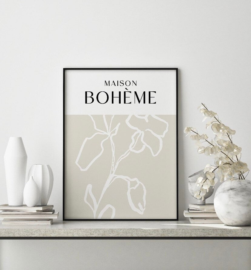 Bohemian Neutral Print | Boho Museum Poster | Boheme Print | Exhibition Print | Botanical Poster | Neutral Wall Art