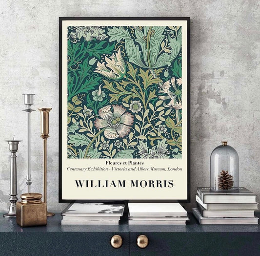 William Morris Exhibition Poster | William Morris Print | Art Nouveau | Botanical Print | William Morris Poster