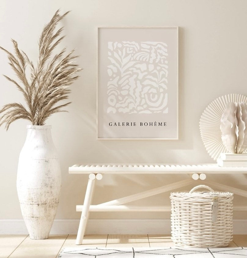 Boho Gallery Print | Paper Cutouts Neutral Artwork | Galerie Boheme Wall Decor | Neutral Print | Nordic Print