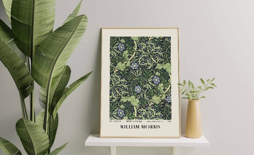 William Morris Print | Victoria and Albert Museum | William Morris Flower Pattern Print | Exhibition Poster