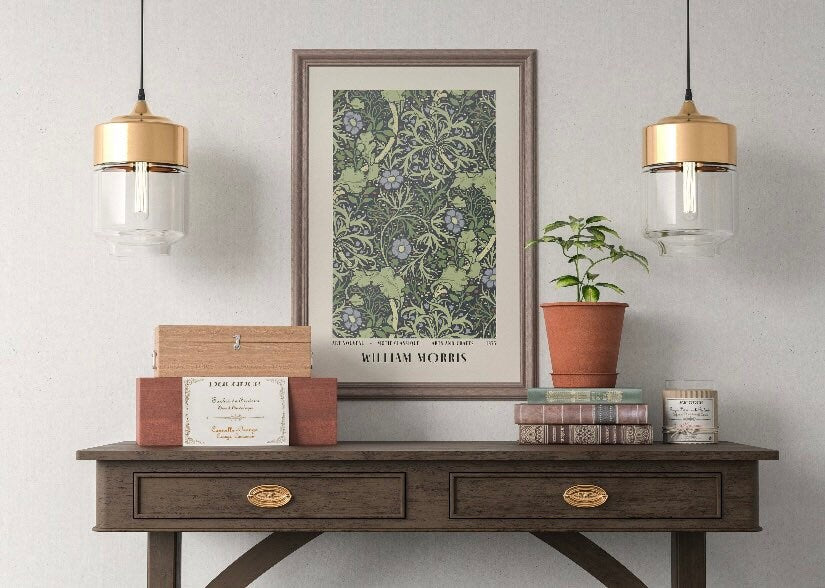 William Morris Print | Victoria and Albert Museum | William Morris Flower Pattern Print | Exhibition Poster