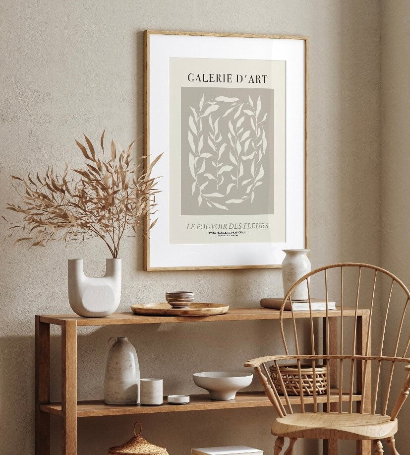 GALERIE D’ART Neutral Print | Botanical Poster | Neutral Wall Art | Abstract Art Print