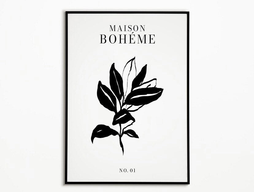 Galerie Bohème Prints - Set Of 3| Bohemian Museum Poster | Exhibition Print | Neutral Prints | Botanical Poster | Floral Wall Art