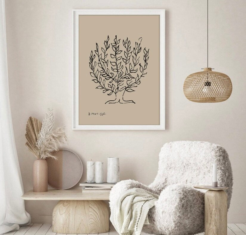 Henri Matisse Print | Exhibiton Poster | French Wall Art | Matisse Poster | Tree Print | Tree Art | Neutral Art |