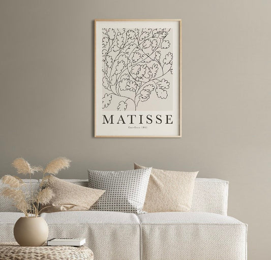 Matisse Wall Art | Cut Outs Exhibition Poster | Black and White Tree Minimalist Matisse Print | Matisse Poster