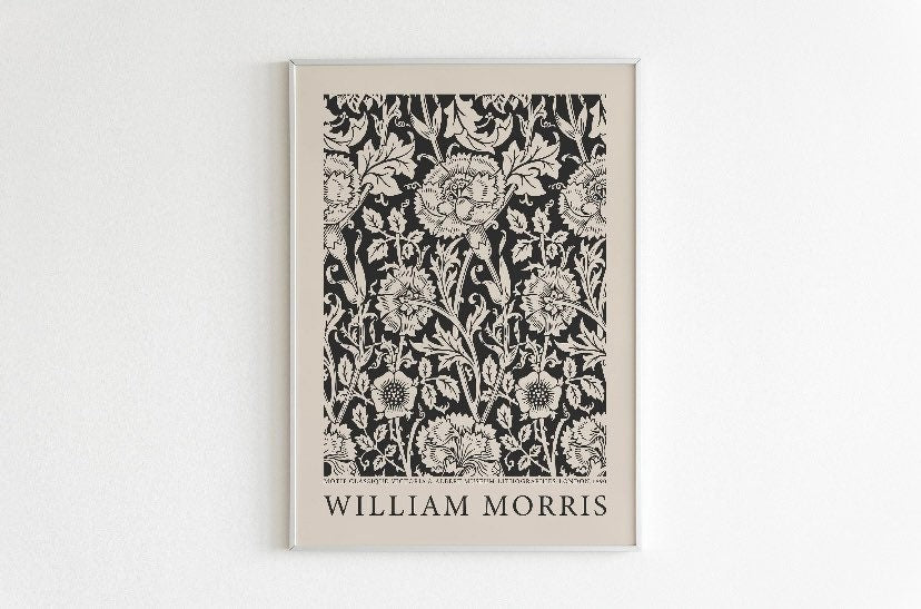 William Morris Set of 3 Poster | William Morris print Set | Gallery Wall Set Of 3 | Exhibition Set of 3 Prints | Monochrome Print