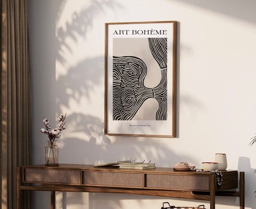 Black and White Simplicity Poster | Boho Wall,Set of 6,Digital Art Print Poster | Wall Art Set | Trendy Wall Art | Vintage Poster,