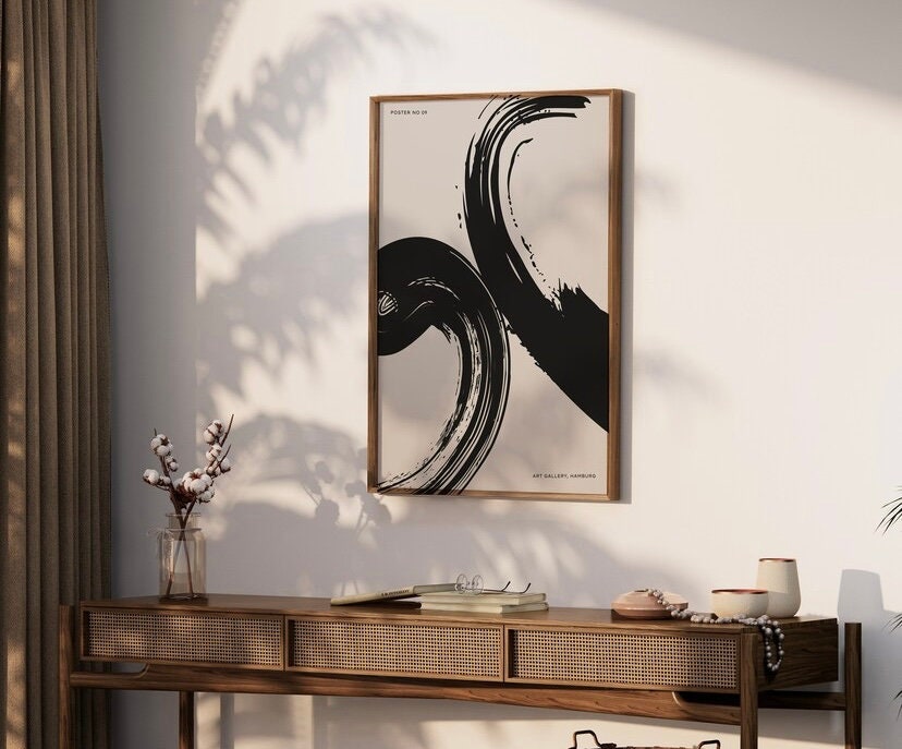 Black and White Simplicity Poster | Boho Wall,Set of 6,Digital Art Print Poster | Wall Art Set | Trendy Wall Art | Vintage Poster,