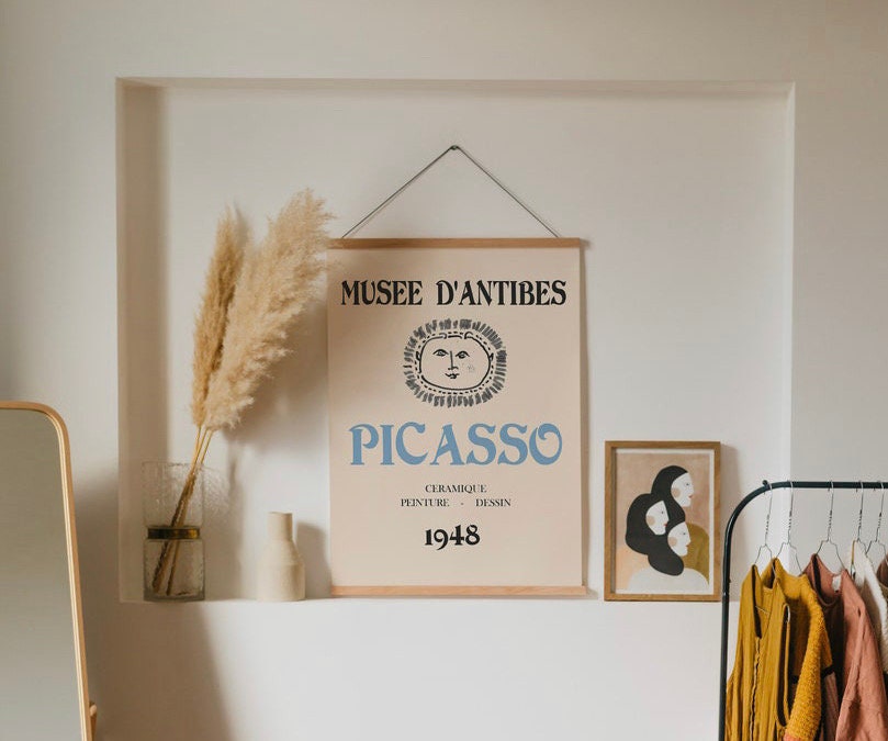 Bauhaus Gallery Wall Set | Set of 3 Blue Wall Art | Matisse Poster Set | Picasso Print | Lisbon Blue Wall Art