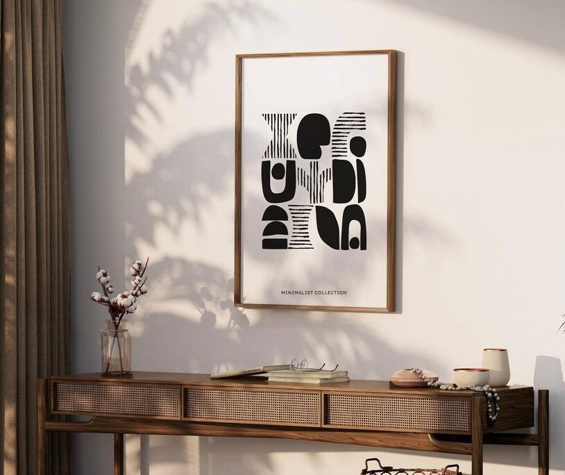 Black and White Simplicity Poster | Boho Wall,Set of 6,Digital Art Print Poster | Wall Art Set | Trendy Wall Art | Vintage Poster,
