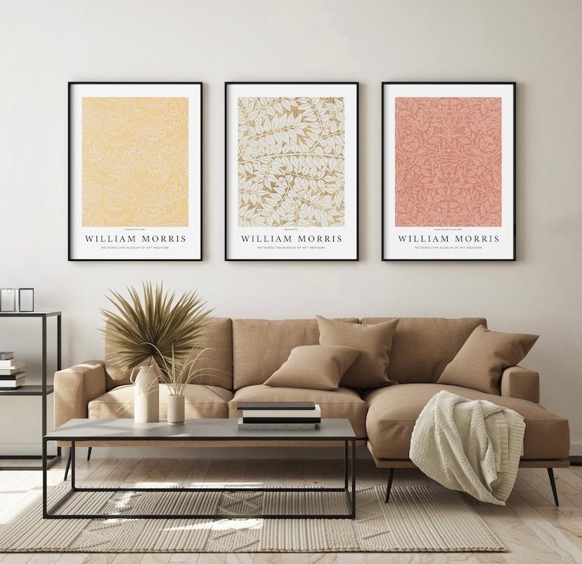 William Morris set of three | Set of 3 Wall Art |Vintage Botanical Prints |Floral Art Prints |Museum Exhibition Poster |Botanical Print Set