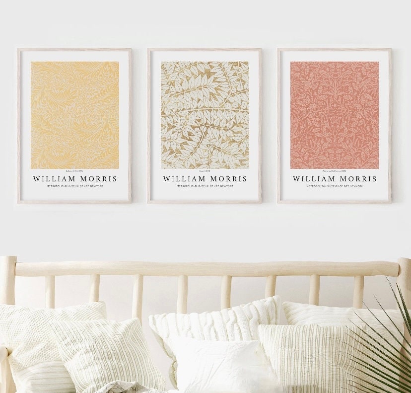 William Morris set of three | Set of 3 Wall Art |Vintage Botanical Prints |Floral Art Prints |Museum Exhibition Poster |Botanical Print Set