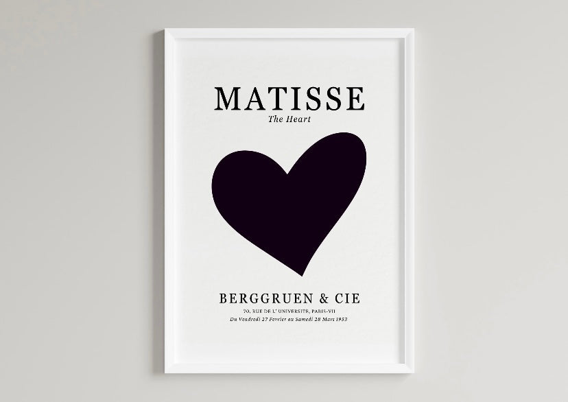 Henri Matisse Coeur D' Mour Black Heart Print