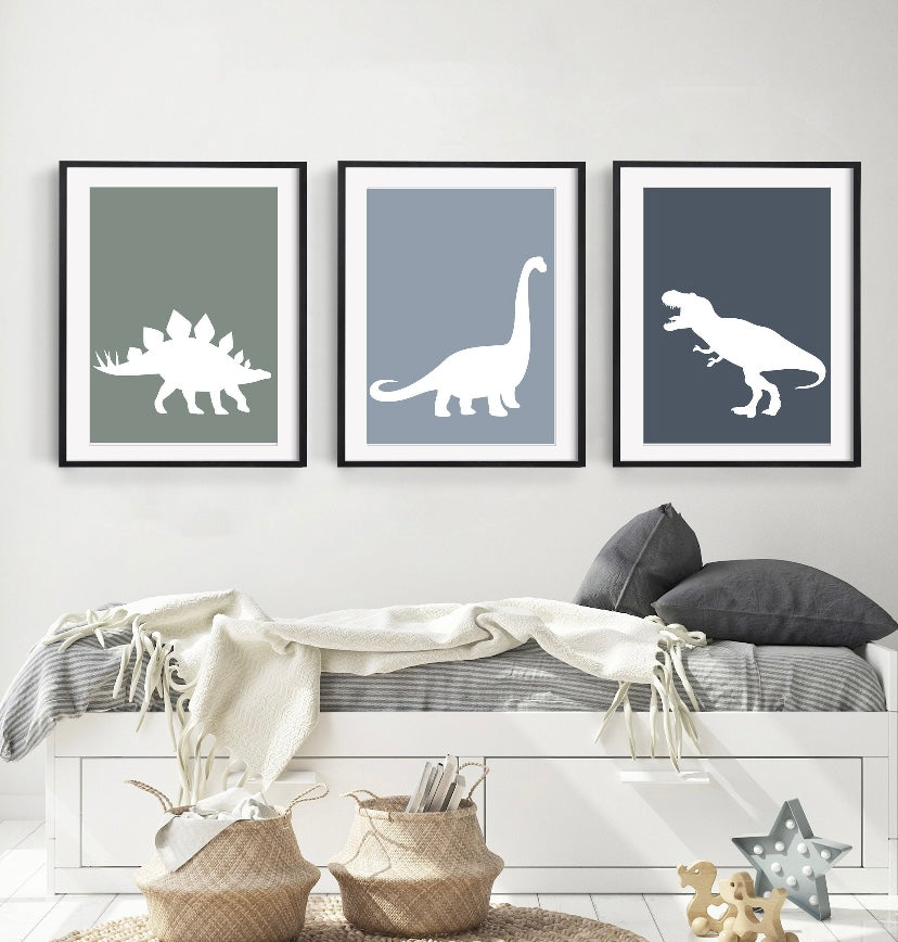 Set Of Three Dinosaur Children’s Room Prints