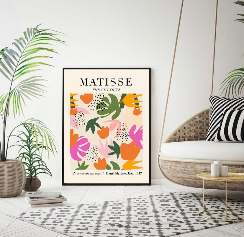 Matisse pink and orange The cut outs Print