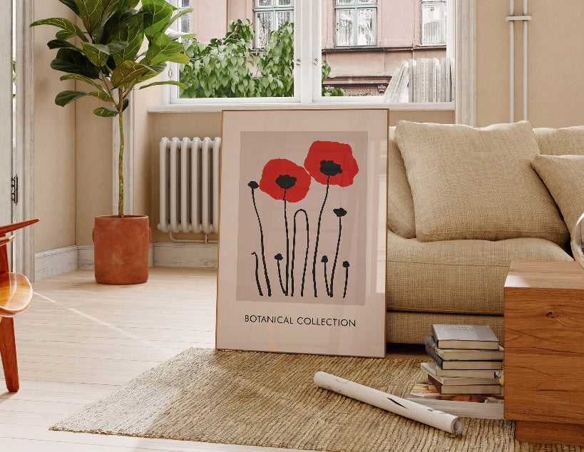 Botanical Poppy Print