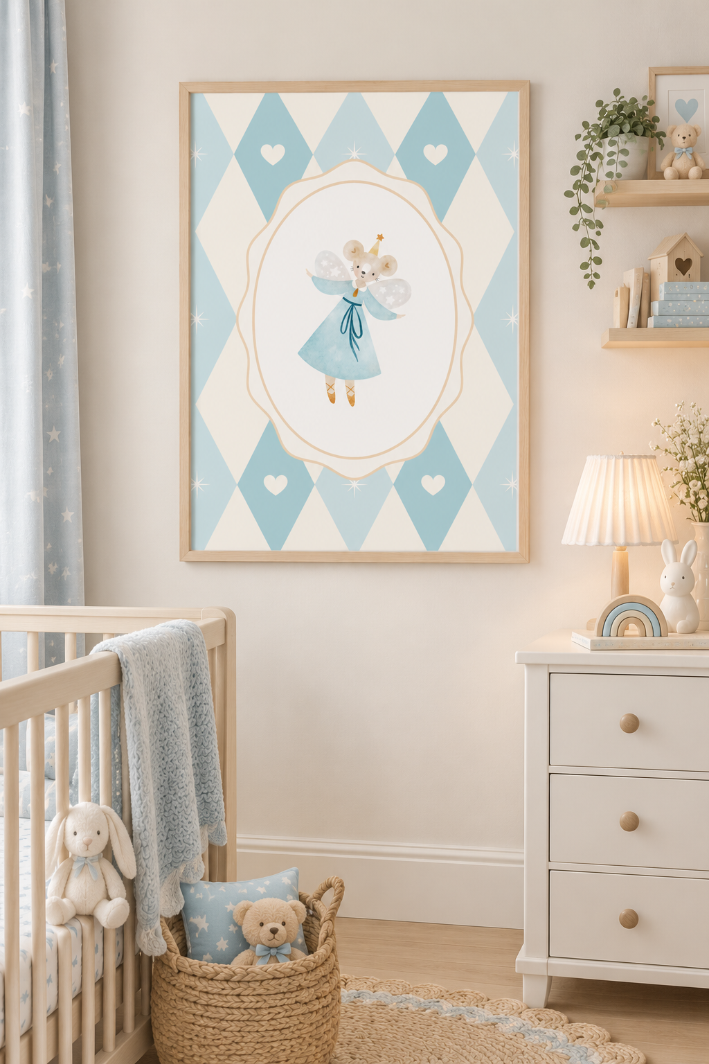 Little Mouse Blue Fairy Children’s Print