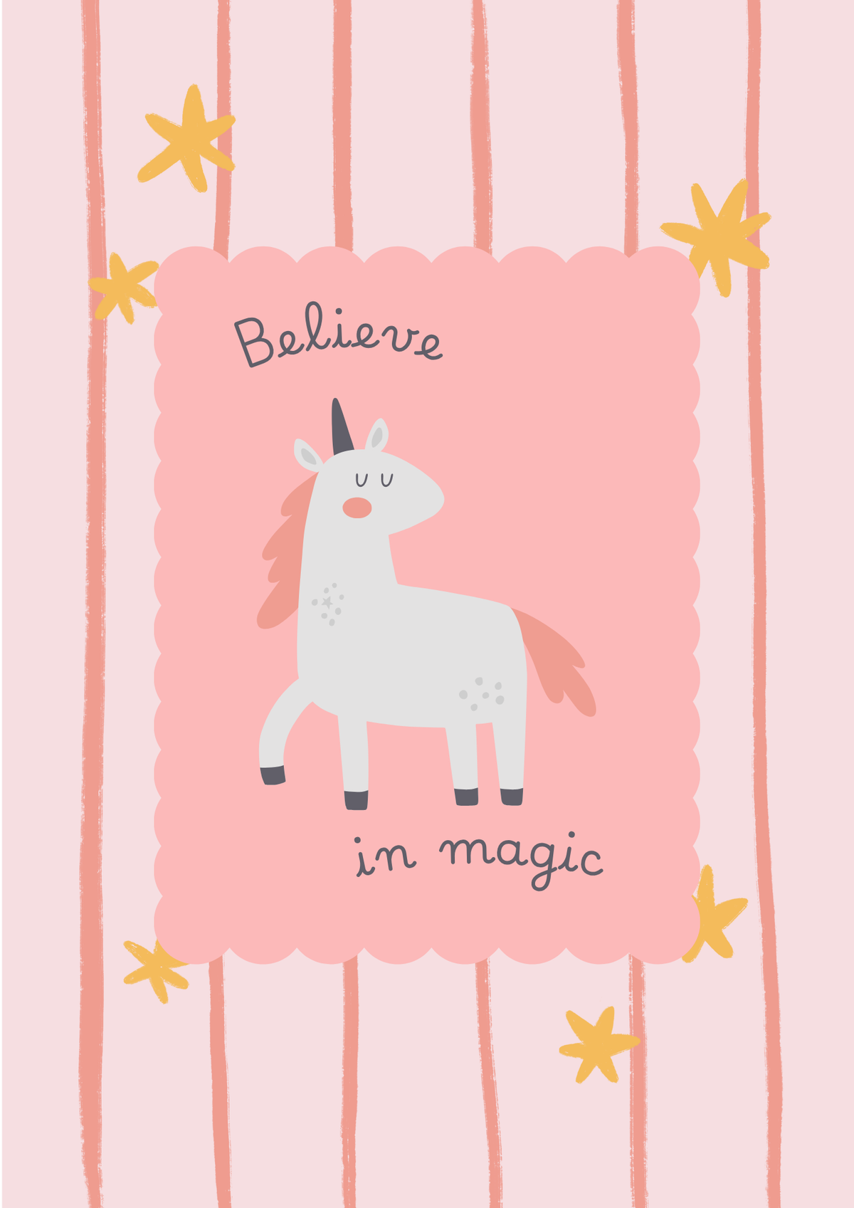Children’s Unicorn Believe in Magic Art Print