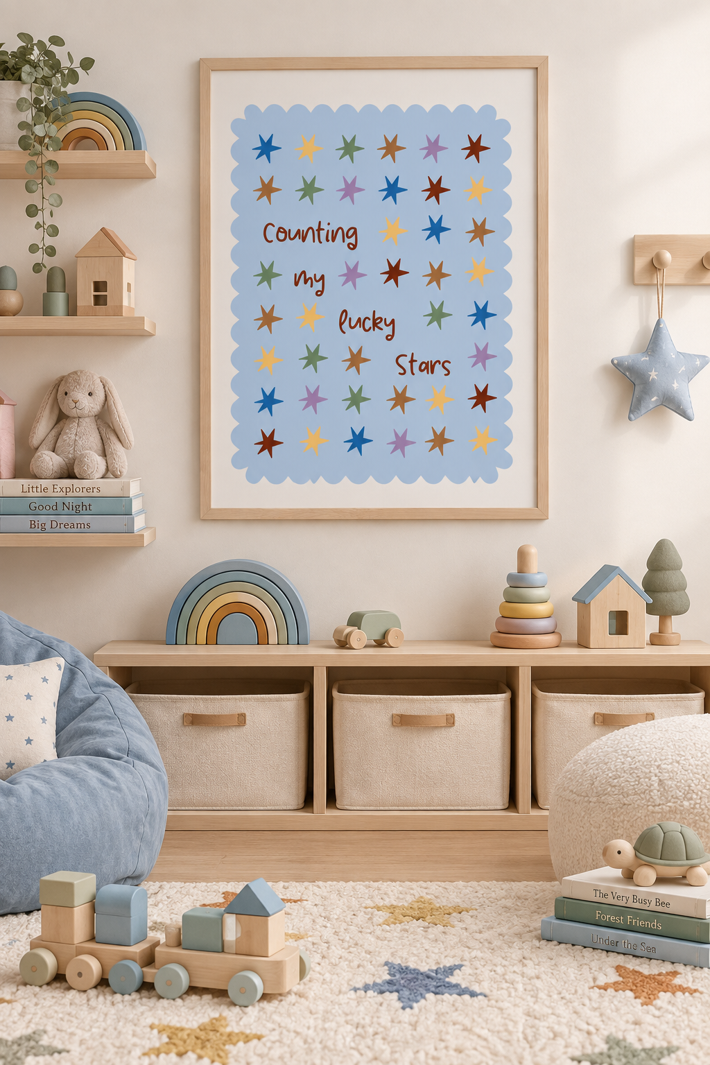 Counting My Lucky Stars Rainbow Children’s Print