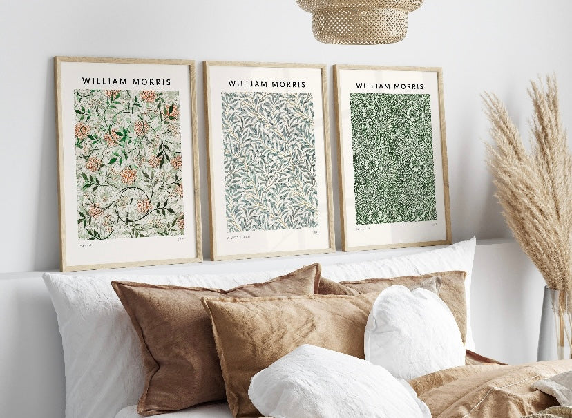 William Morris set of three Jasmine Botanical Wall Art