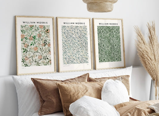 William Morris set of three Jasmine Botanical Wall Art