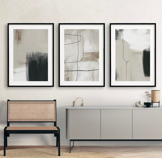 Abstract Neutral Nordic Print Set