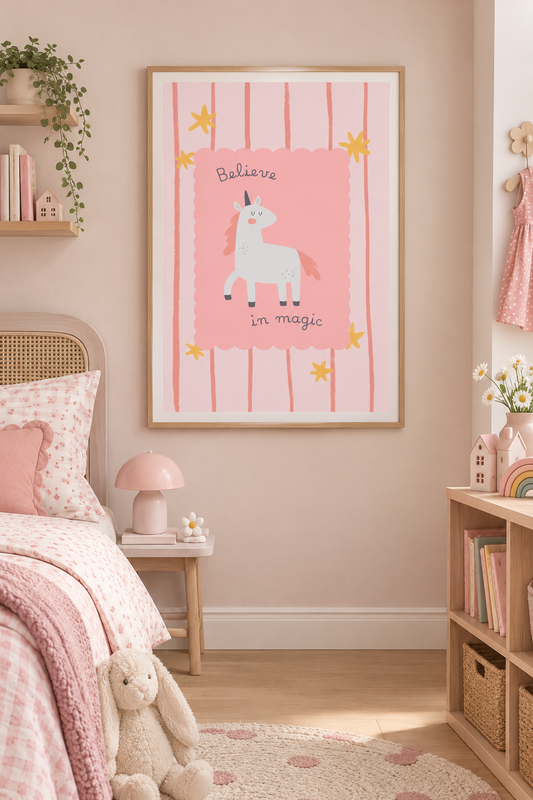 Children’s Unicorn Believe in Magic Art Print
