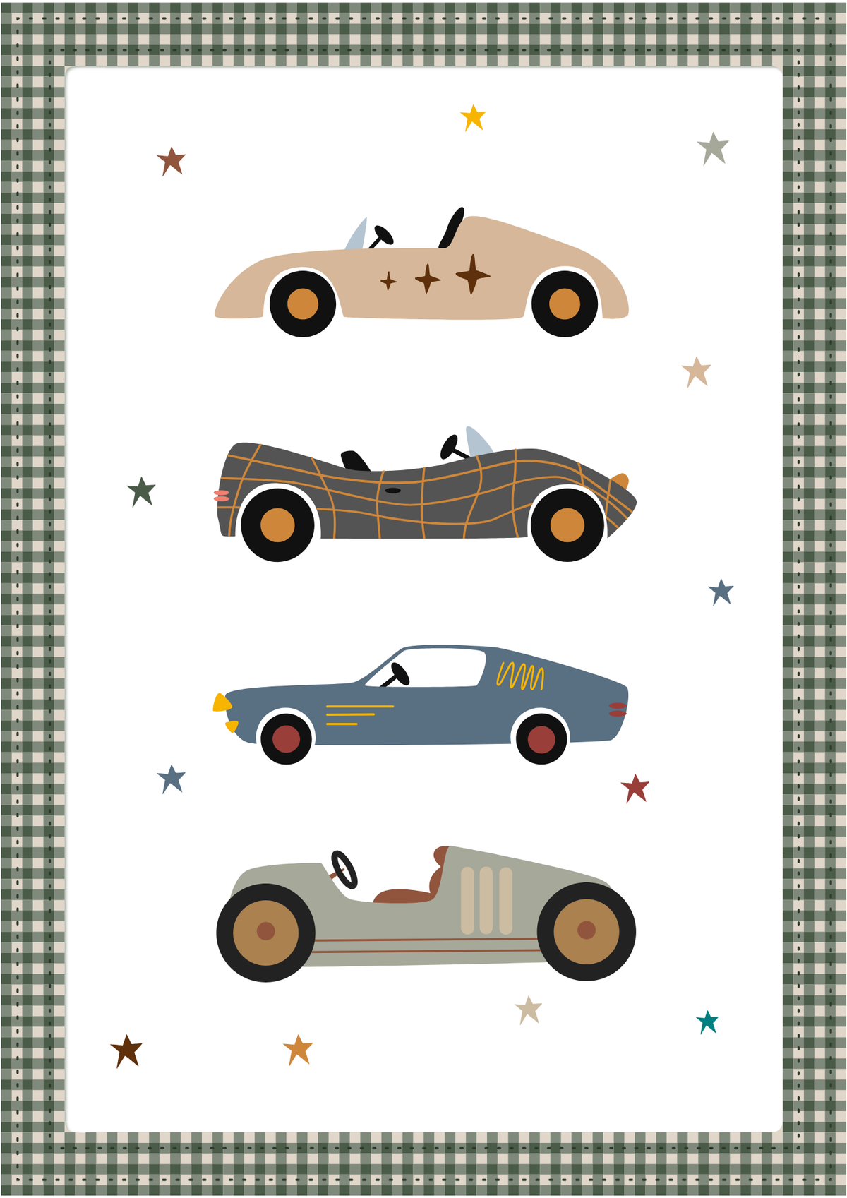 Children's Vintage Cars Print