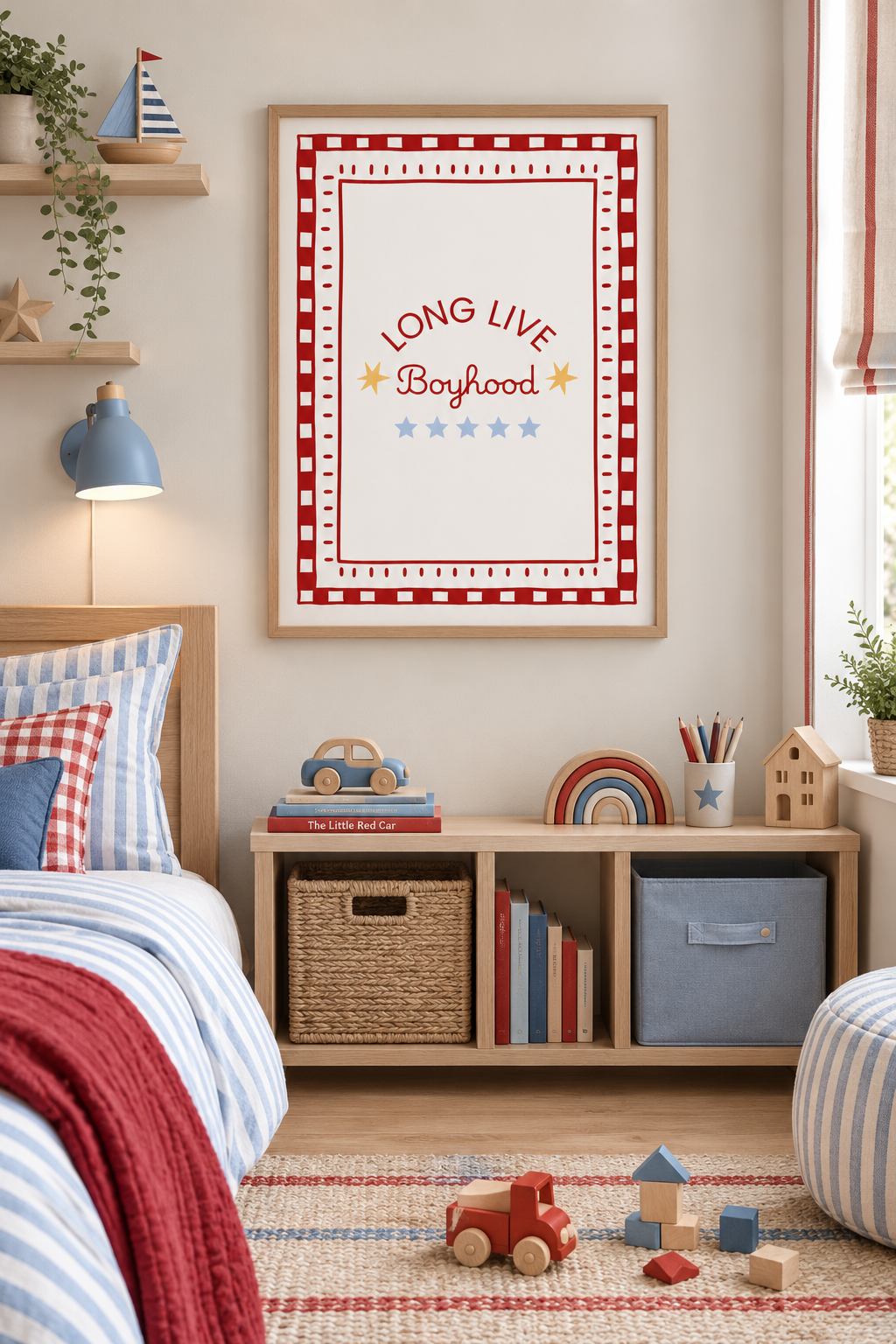 Long Live Boyhood Red and Blue Children’s Print