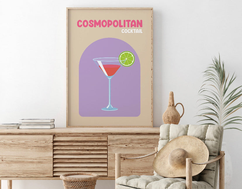 Cosmopolitan Retro Cocktail Print