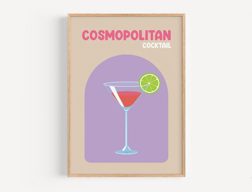 Cosmopolitan Retro Cocktail Print