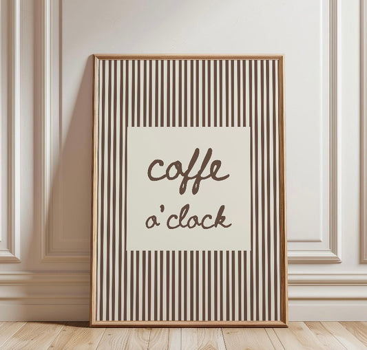 Coffee O’clock brown striped print