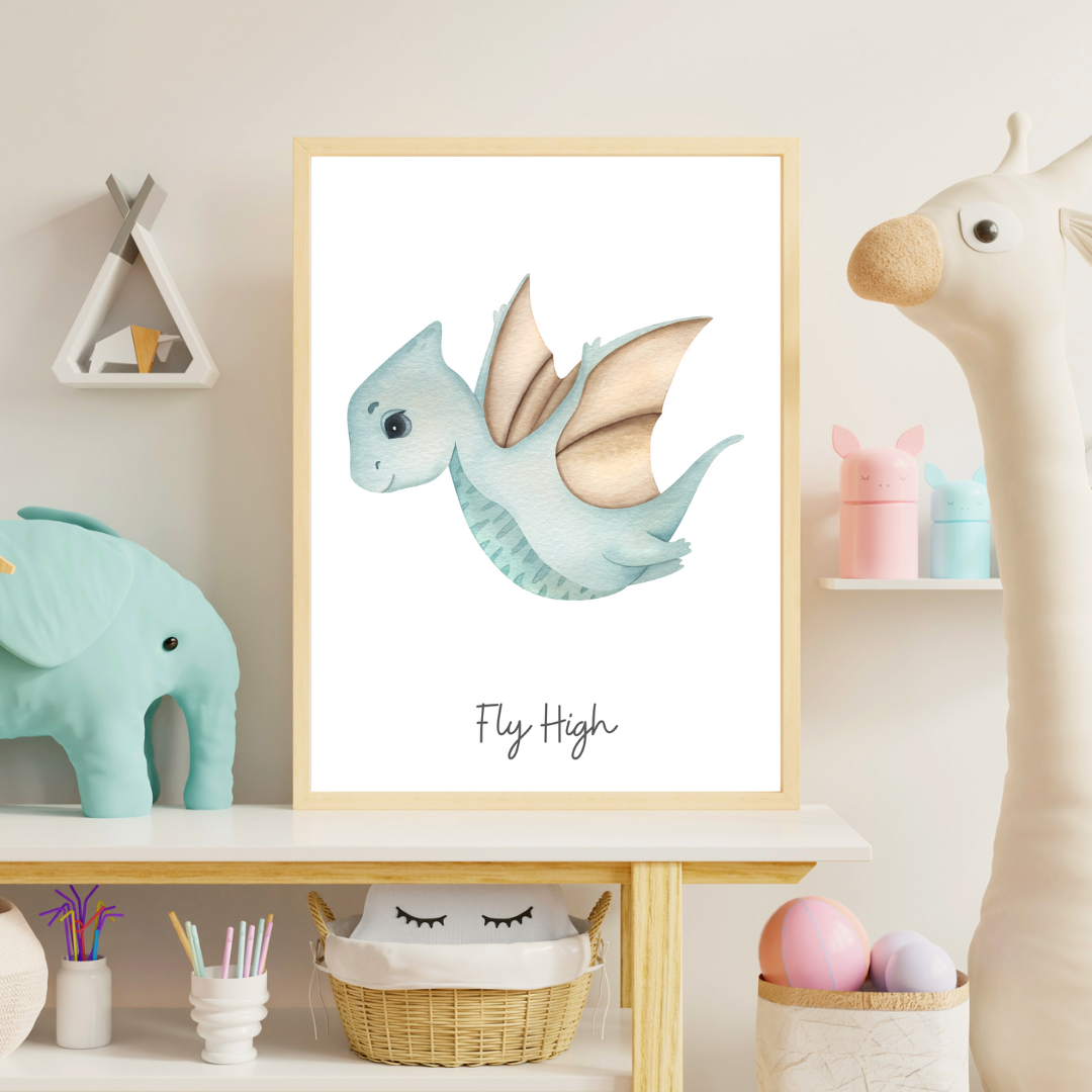 Children's Fly High Dinosaur Print