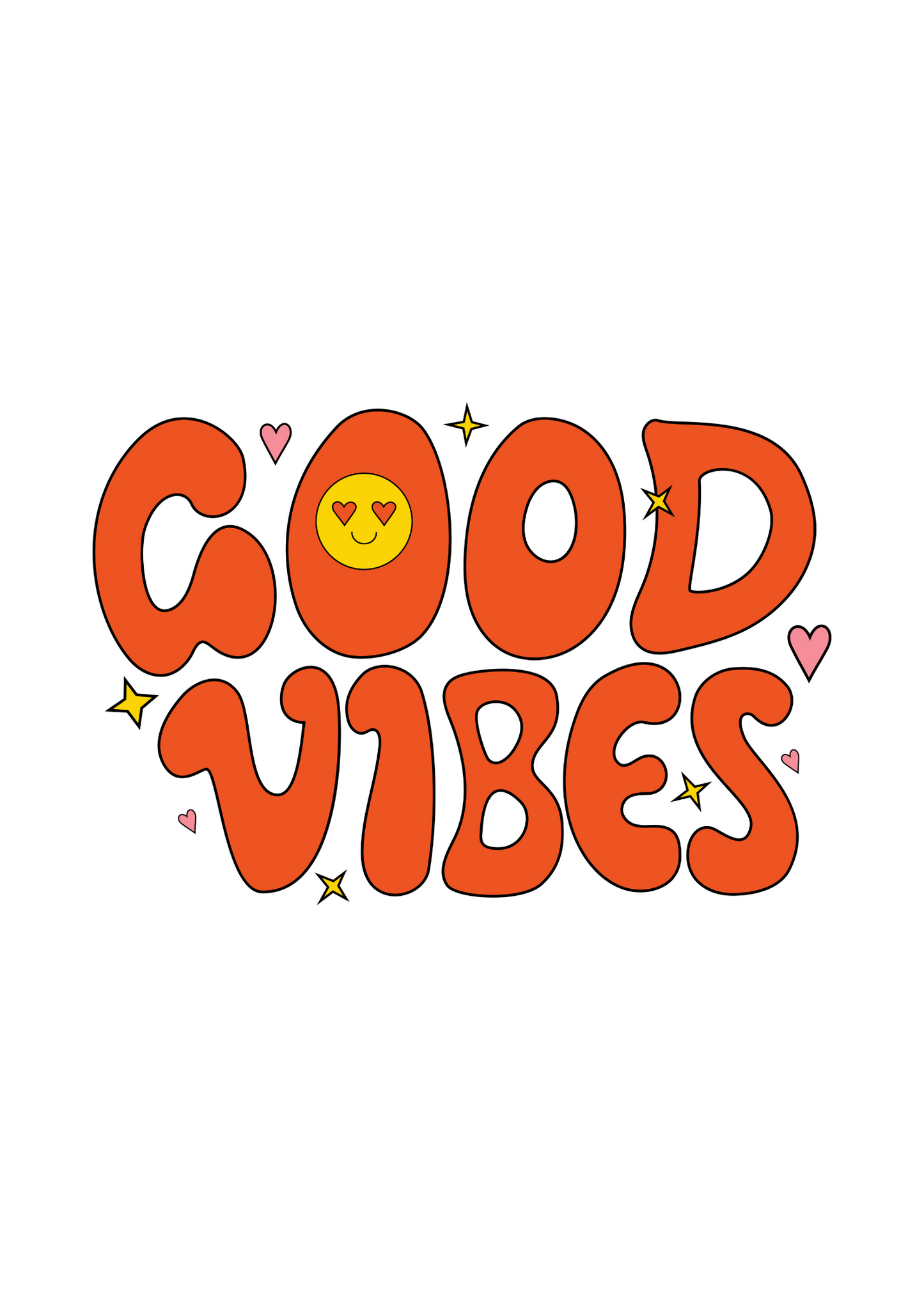 70's Retro Good Vibes Print