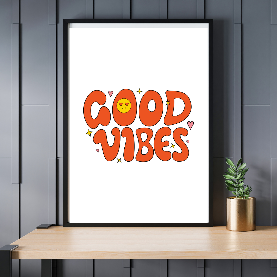 70's Retro Good Vibes Print