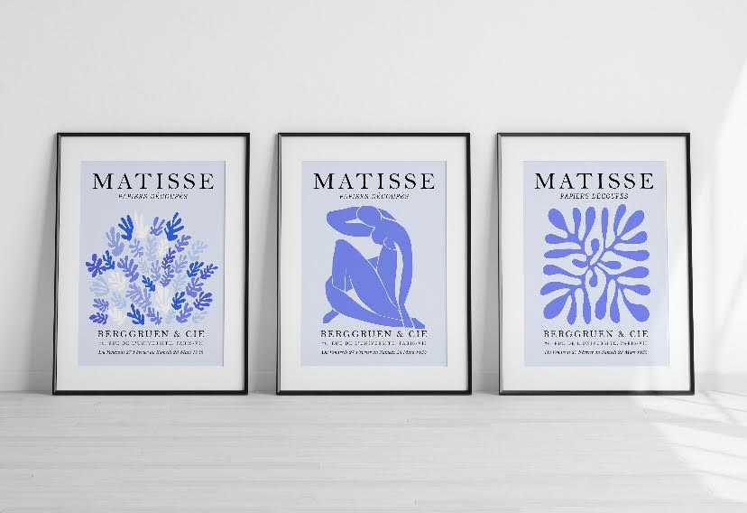 Pastel Blue Henri Matisse Print Set