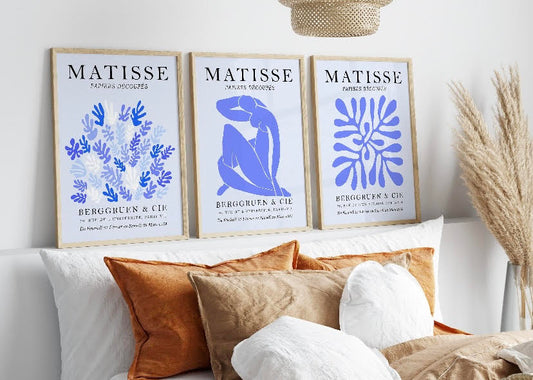 Pastel Blue Henri Matisse Print Set