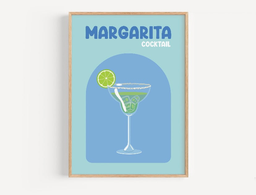 Margarita Retro Cocktail Print