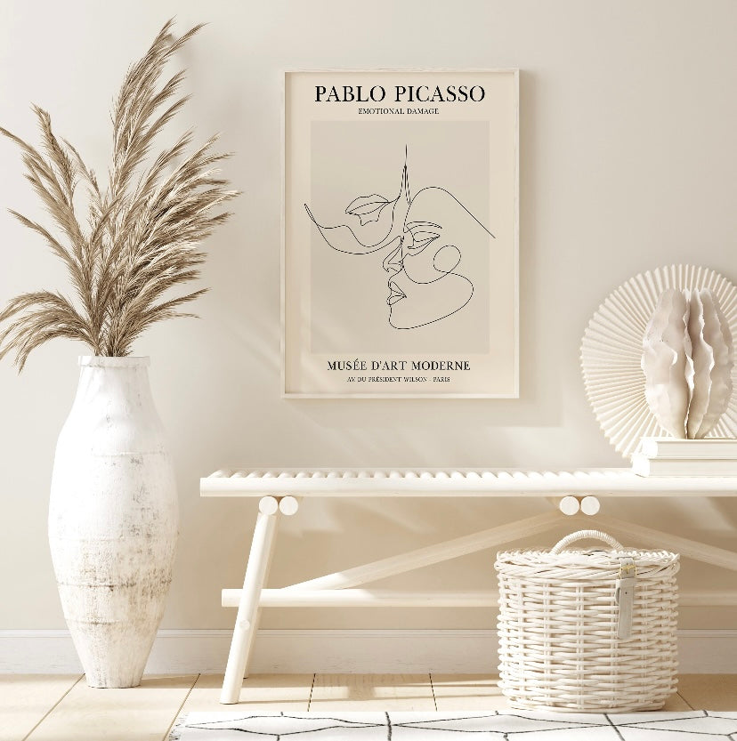 Picasso Emotional Damage Print | Picasso Poster | Picasso Line Drawings | Exhibition Wall Art | Museum Poster