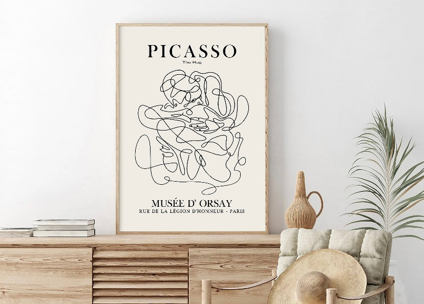 Picasso The Hug Print | One Line Art | Picasso Poster | Picasso Art Prints | Minimalist Prints