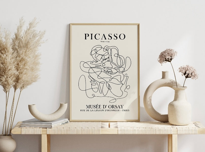 Picasso The Hug Print | One Line Art | Picasso Poster | Picasso Art Prints | Minimalist Prints