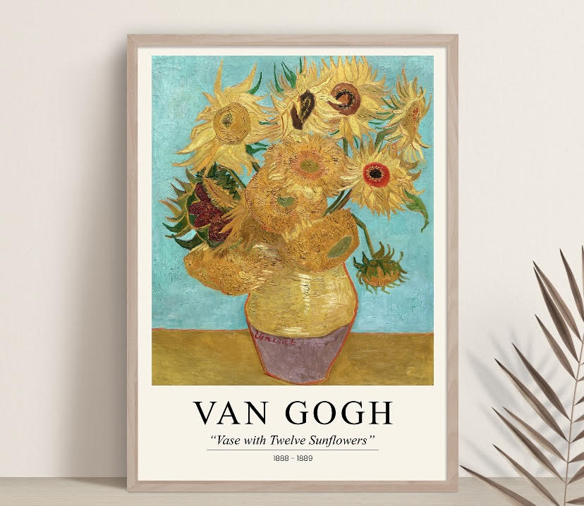 Van Gogh Sunflowers Print| Vintage Wall Art