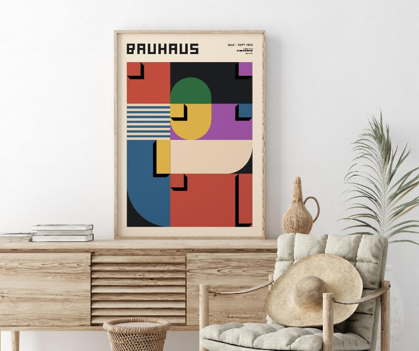 Bauhaus Colourful Geometric Art Print