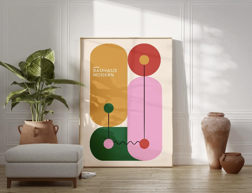 Bauhaus Colourful Abstract Art Print