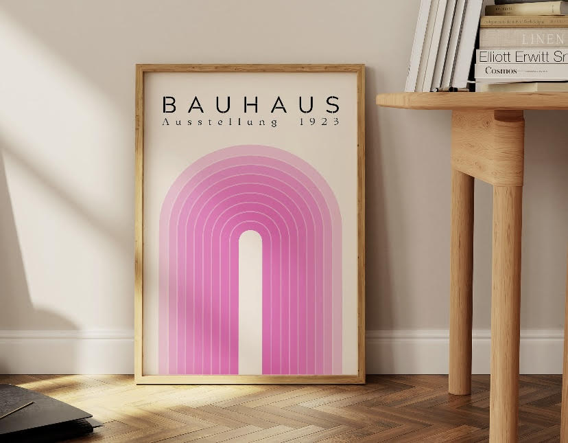 Bauhaus Pink Rainbow Print