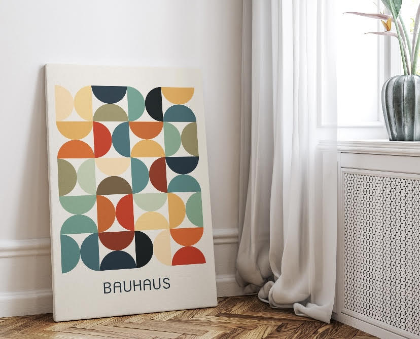 Bauhaus Colourful Geometric Circles Print